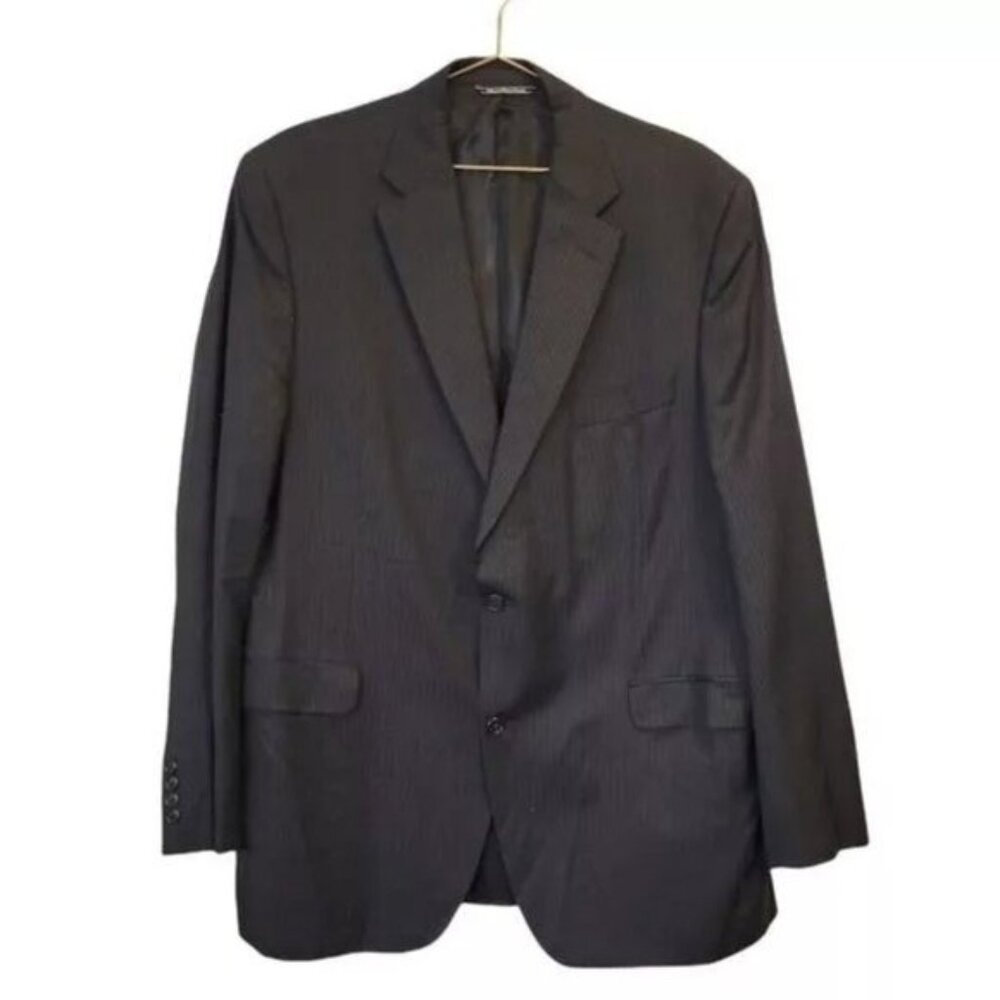 Jack Victor Wool Men's 2 Button front Pin Striped Blazer Suit Jacket Navy Black